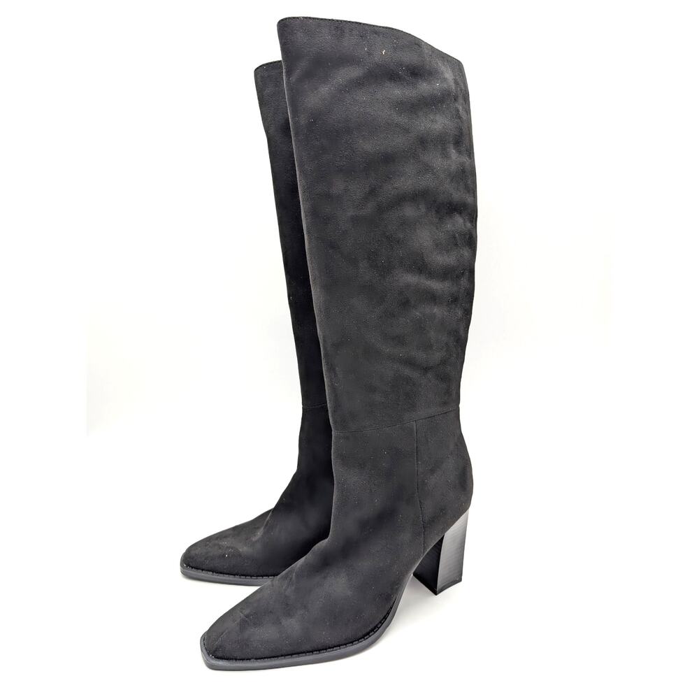 Nine West Zeran Pointed Toe Block Heel Dress Boots Womens Black Size US6M EU36.5